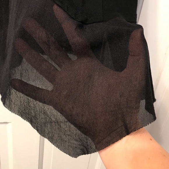 Eileen Fisher asymmetric sheer hem sleeveless dress XS black viscose jersey - Picture 7 of 10